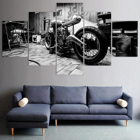 Image of Black and White Motorcycle