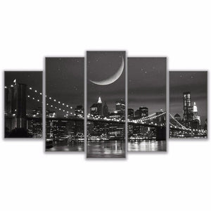 Brooklyn Bridge with Moon