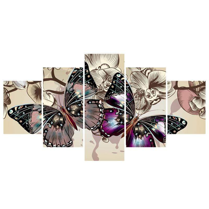 Colorful Butterfly with Flowers
