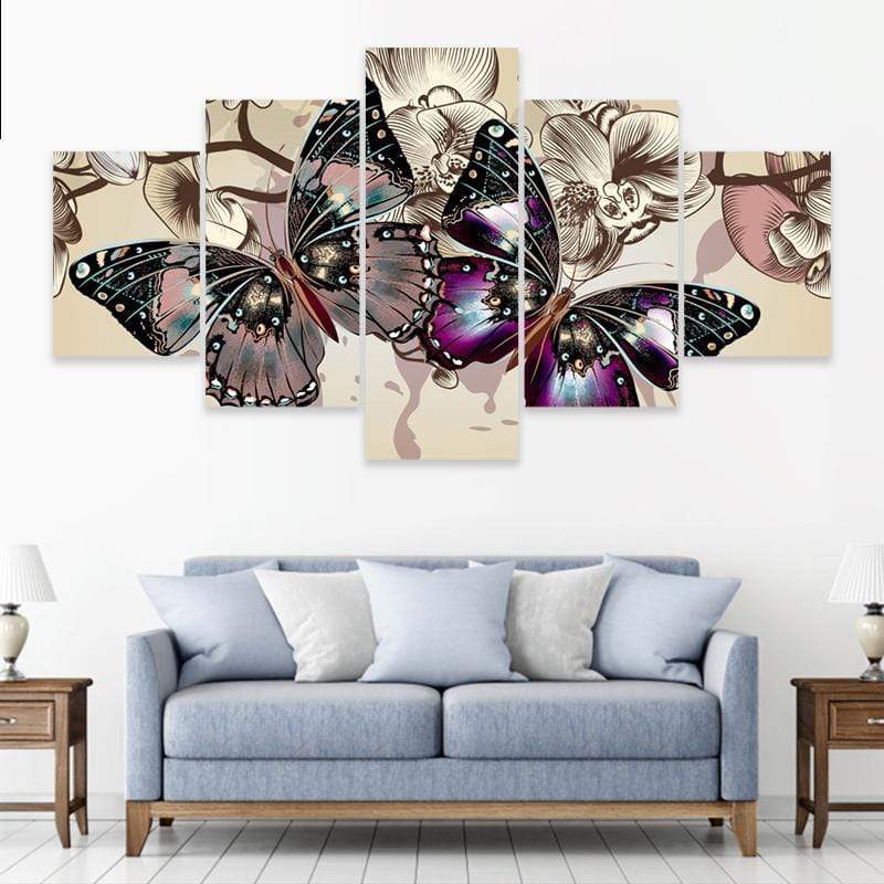 Colorful Butterfly with Flowers