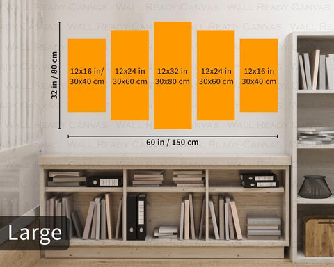 Image of Wall Ready Canvas No Place Like Home ready to hang modern wall art multi panel 5 piece