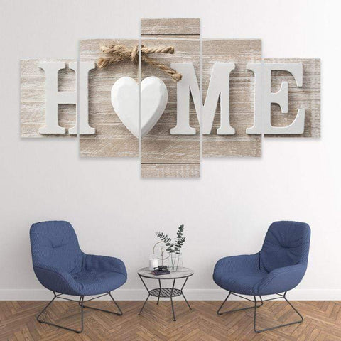 Image of Wall Ready Canvas No Place Like Home ready to hang modern wall art multi panel 5 piece