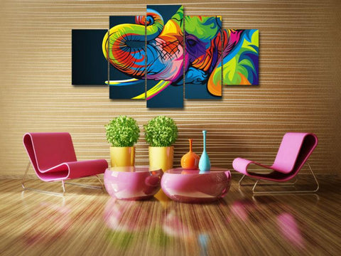 Image of Rainbow-colored Elephant