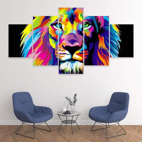 Image of Rainbow-colored Lion