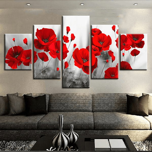 Red Romantic Poppies – Wall Ready Canvas