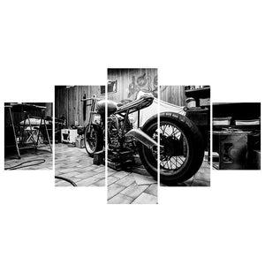 Black and White Motorcycle