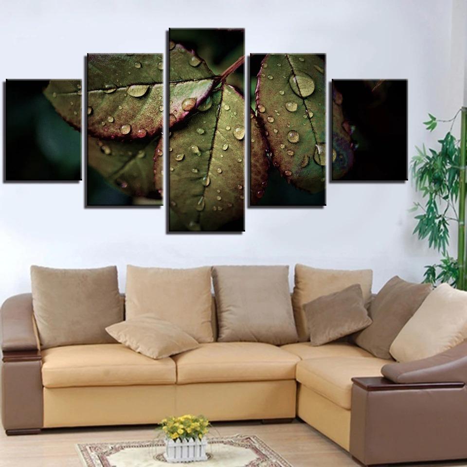 Green Leaves and Raindrops