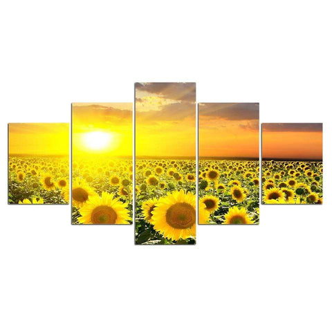 Image of Sunflowers and Sunset