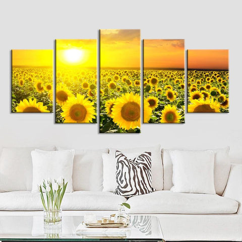 Image of Sunflowers and Sunset