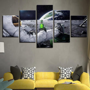 Wall Ready Canvas Astronaut at Rest ready to hang modern wall art multi panel 5 piece