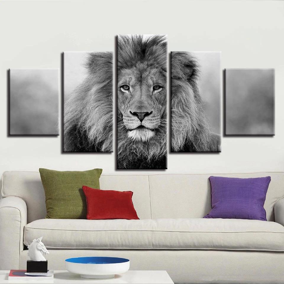 Black and White Lion