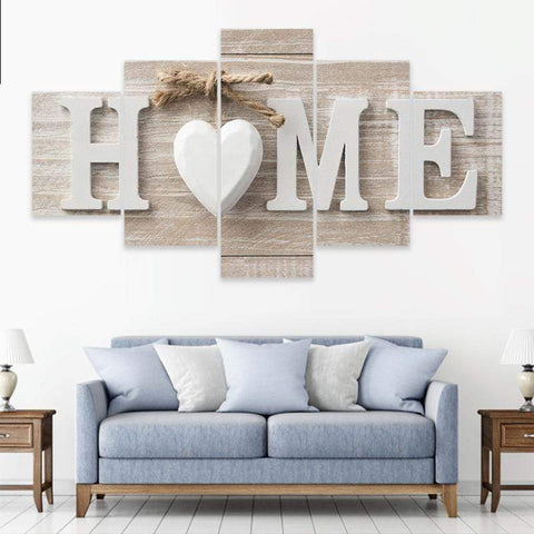Wall Ready Canvas No Place Like Home ready to hang modern wall art multi panel 5 piece