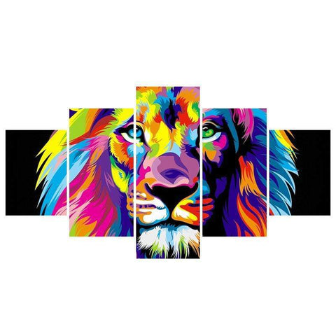 Image of Rainbow-colored Lion