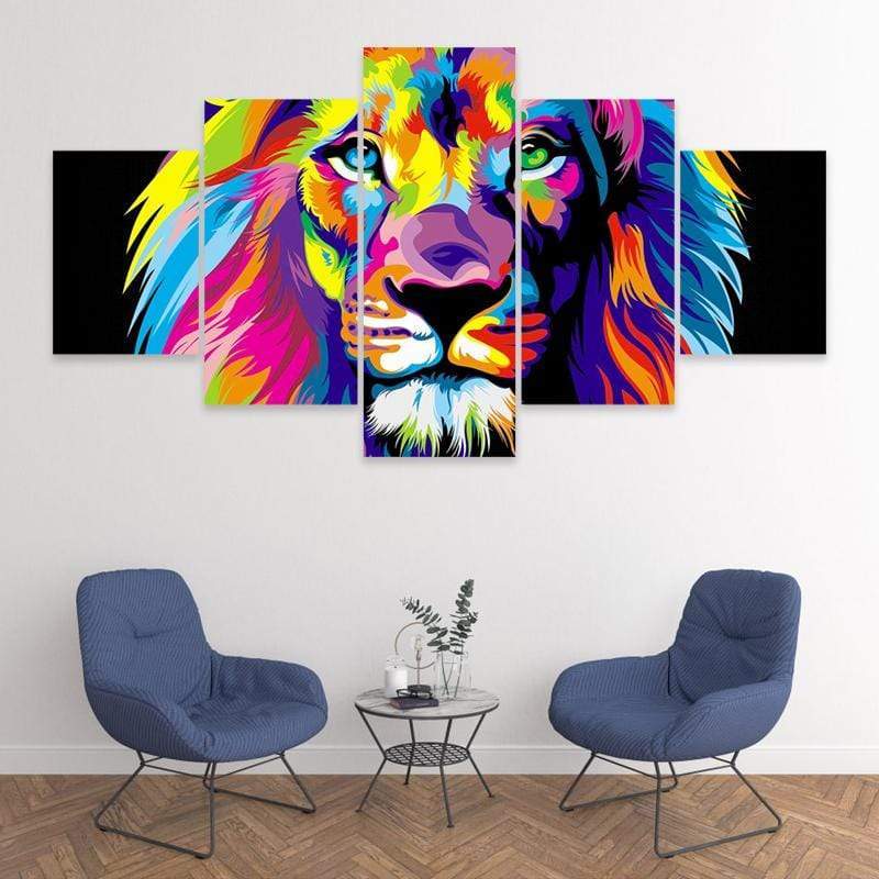 Rainbow-colored Lion