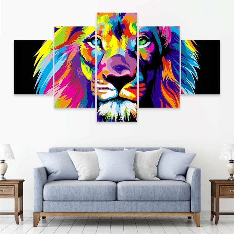 Rainbow-colored Lion