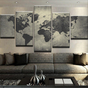 World Map in Black and White